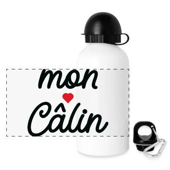 Mon Calin Script Rouge Cœur - Gourde panoramique avec couvercle 500 ml - blanc - Devant