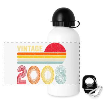 Cadeaux de 18 ans Vintage 2008 18e anniversaire - Gourde panoramique avec couvercle 500 ml - blanc - Devant