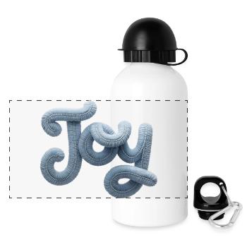 Joy Moderner Patchwork Look - Panorama Trinkflasche mit Deckel 500 ml - Weiß - Vorne