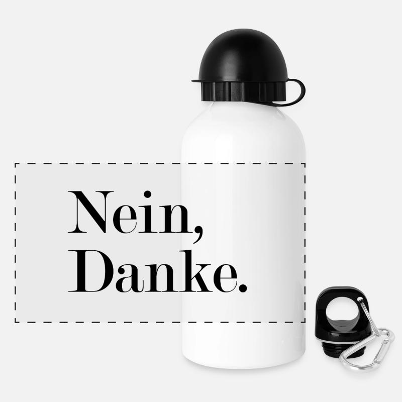 Nein, danke Statement Antwort - Panorama Trinkflasche mit Deckel 500 ml - Weiß