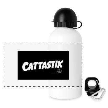 Humorous cat joke with bold writing - Panoramic Thermal Bottle with Lid 500 ml - white - Front