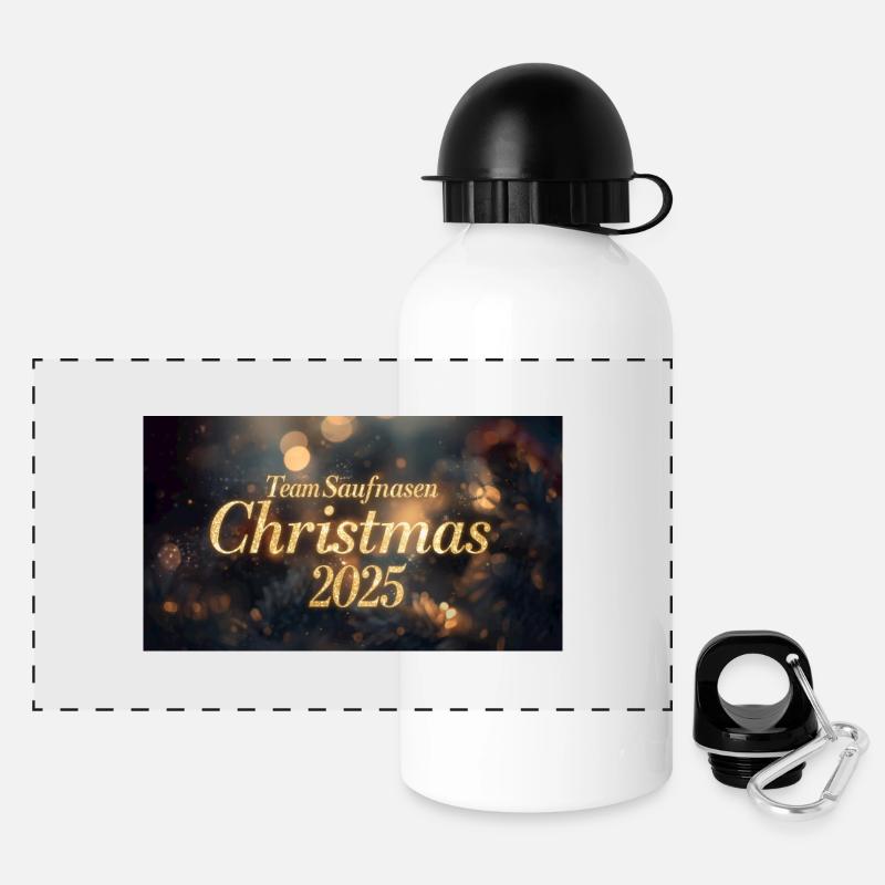 Team Saufnasen Christmas 2025 - Panorama Trinkflasche mit Deckel 500 ml - Weiß