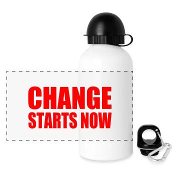 Change starts now - Panoramic Thermal Bottle with Lid 500 ml - white - Front