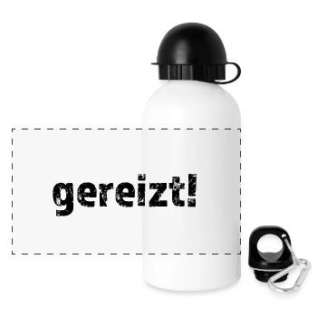 Gereizt! Statement Angry - Panorama Trinkflasche mit Deckel 500 ml - Weiß - Vorne
