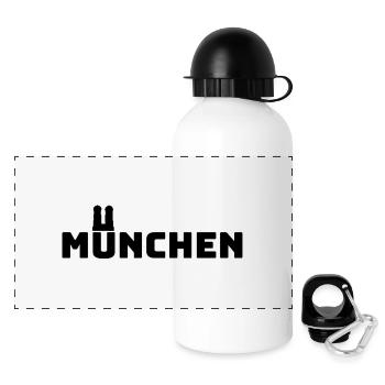München Bayern Minga Stadt Bavaria Frauenkirche - Panorama Trinkflasche mit Deckel 500 ml - Weiß - Vorne