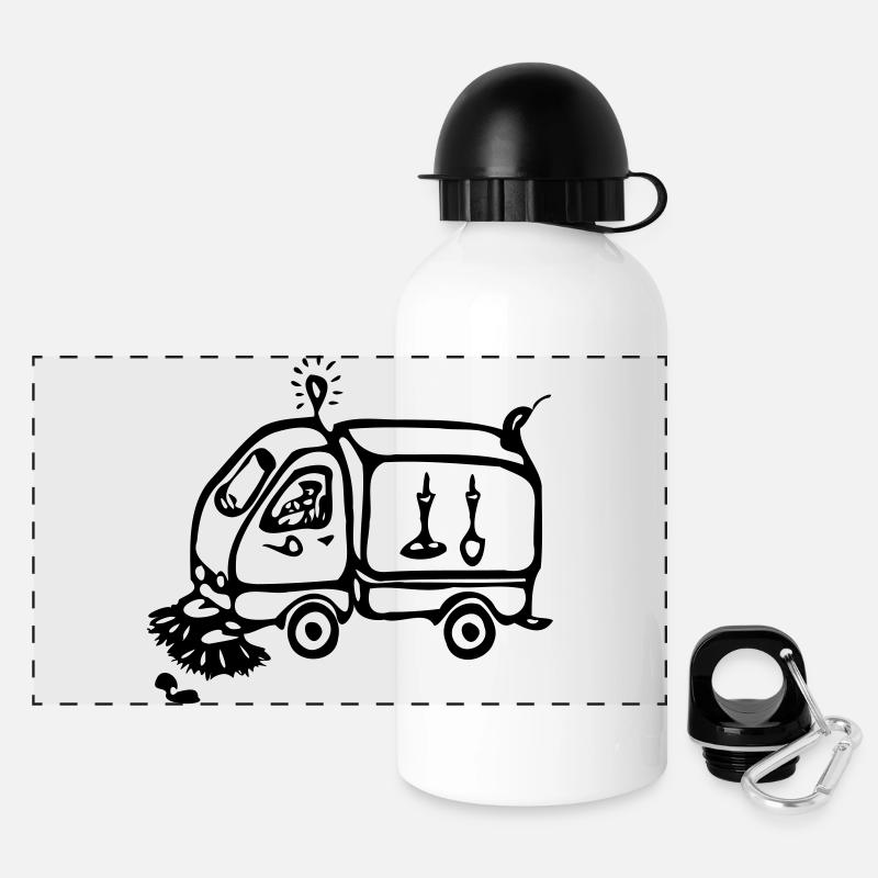 Street cleaners - Panoramic Thermal Bottle with Lid 500 ml - white