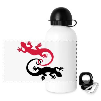 BALI - GECKO TWINS - Panorama Trinkflasche mit Deckel 500 ml - Weiß - Vorne