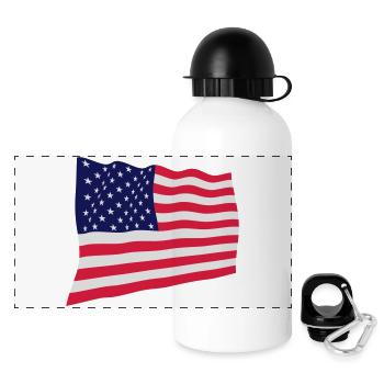 USA - flag - Panoramic Thermal Bottle with Lid 500 ml - white - Front