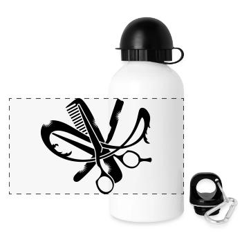 Ein Friseur Logo - Panorama Trinkflasche mit Deckel 500 ml - Weiß - Vorne