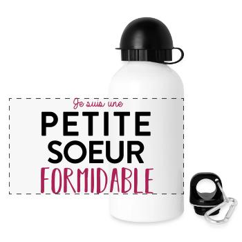 petite soeur formidable - Gourde panoramique avec couvercle 500 ml - blanc - Devant