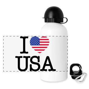 I love USA - Panoramic Thermal Bottle with Lid 500 ml - white - Front