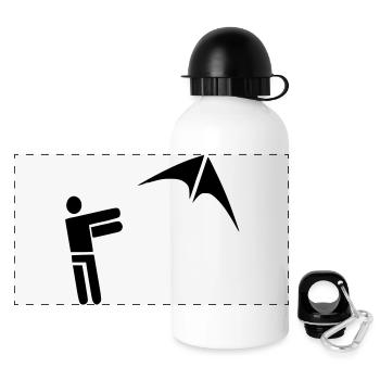 Drachenflieger - Panorama Trinkflasche mit Deckel 500 ml - Weiß - Vorne
