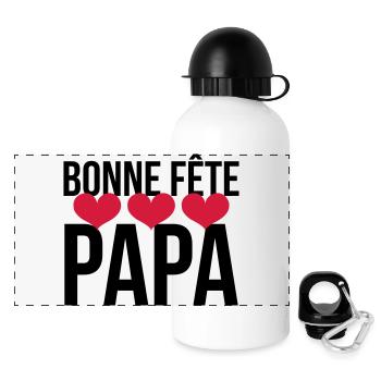 Bonne Fête Papa - Gourde panoramique avec couvercle 500 ml - blanc - Devant