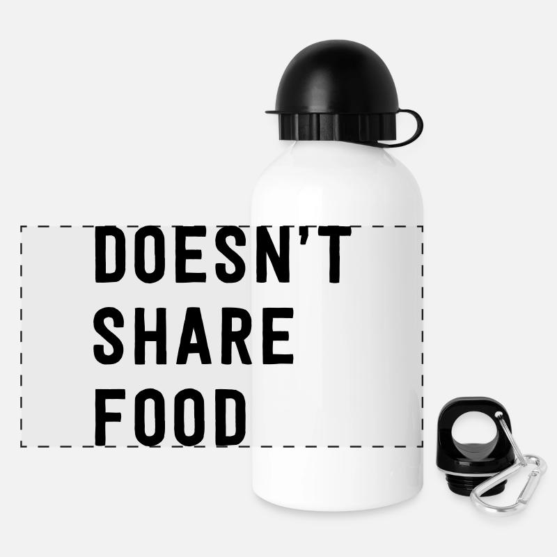 Doesn't share food - Panoramic Thermal Bottle with Lid 500 ml - white
