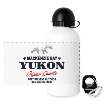 Yukon - Polar Bear - Eisbär - Panorama Trinkflasche mit Deckel 500 ml - Weiß - Vorne