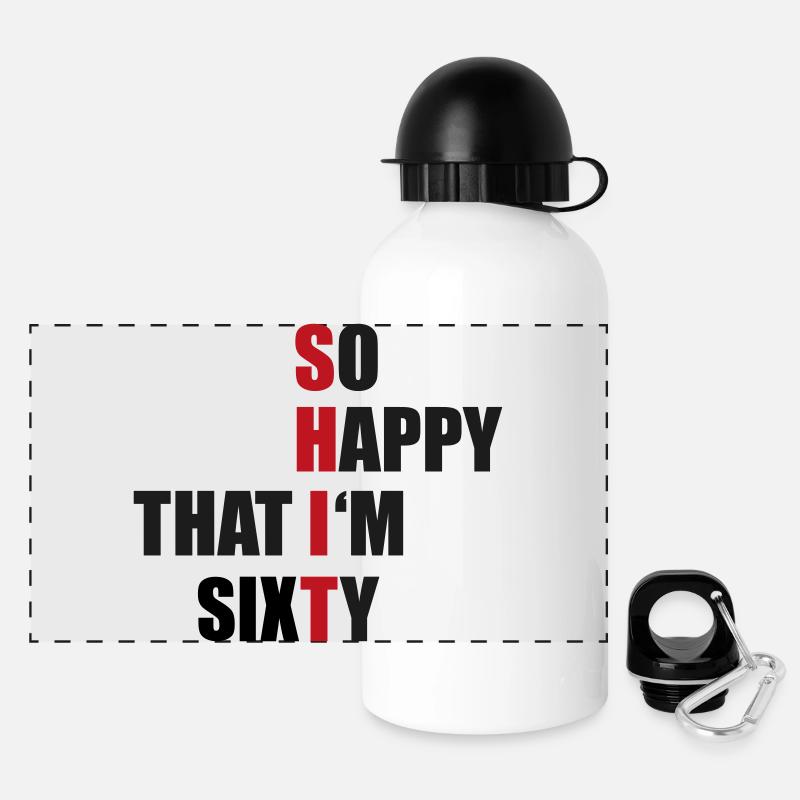 60 - Panorama Trinkflasche mit Deckel 500 ml - Weiß