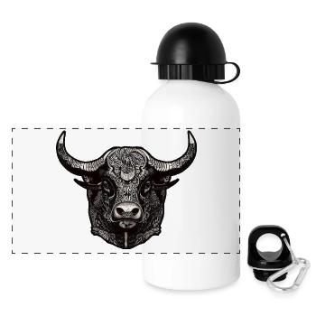 Tête de taureau - Gourde panoramique avec couvercle 500 ml - blanc - Devant