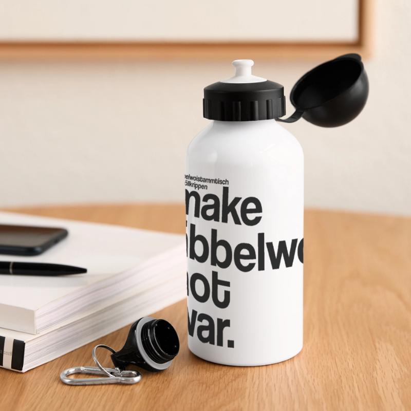 make äbbelwoi not war Panorama Trinkflasche mit Deckel 500 ml