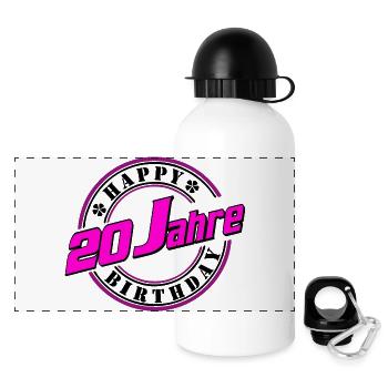 20 Jahre Neon Jubiläum - Panorama Trinkflasche mit Deckel 500 ml - Weiß - Vorne