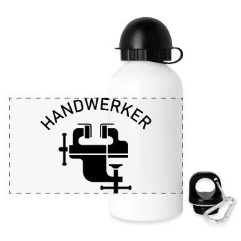 Handwerker Symbol Schraubstock Symbol icon Team - Panorama Trinkflasche mit Deckel 500 ml - Weiß - Vorne
