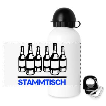bierflasche stammtisch - Panorama Trinkflasche mit Deckel 500 ml - Weiß - Vorne
