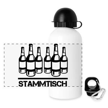 bierflasche stammtisch - Panorama Trinkflasche mit Deckel 500 ml - Weiß - Vorne