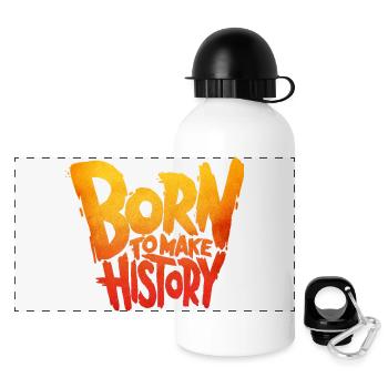 Geboren, um Geschichte zu schreiben - Panorama Trinkflasche mit Deckel 500 ml - Weiß - Vorne
