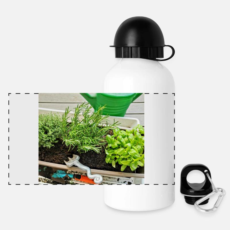 Herbs - Panoramic Thermal Bottle with Lid 500 ml - white