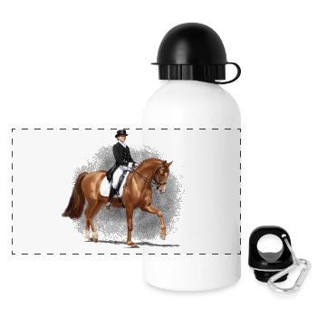 Dressurreiter im Frack - Panorama Trinkflasche mit Deckel 500 ml - Weiß - Vorne