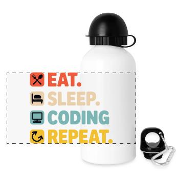 Programmiererleben Humor für Programmierer - Panorama Trinkflasche mit Deckel 500 ml - Weiß - Vorne