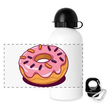 Donut backen  - Panorama Trinkflasche mit Deckel 500 ml - Weiß - Vorne