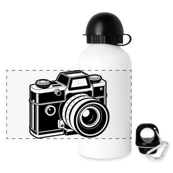 Zimmer - Panorama Trinkflasche mit Deckel 500 ml - Weiß - Vorne