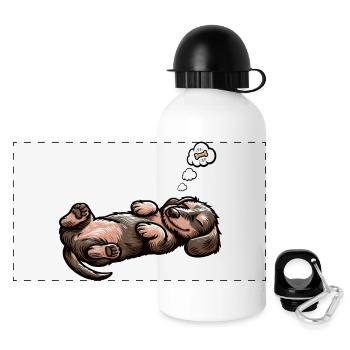 Rauhaardackel Dackel Dackelbesitzer Teckel Tekkel - Panorama Trinkflasche mit Deckel 500 ml - Weiß - Vorne
