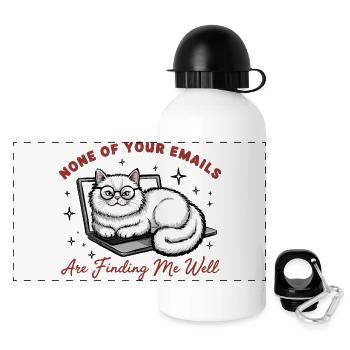 Hangover on the laptop: No mails - Panoramic Thermal Bottle with Lid 500 ml - white - Front