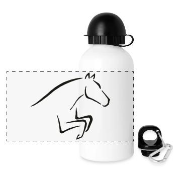 horse - Panorama Trinkflasche mit Deckel 500 ml - Weiß - Vorne