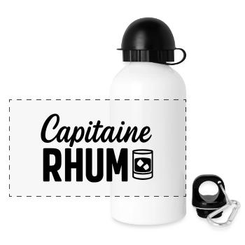 Capitaine des Mers – Style Pirate Vintage - Gourde panoramique avec couvercle 500 ml - blanc - Devant