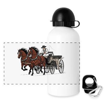 Horse-drawn carriage - Panoramic Thermal Bottle with Lid 500 ml - white - Front