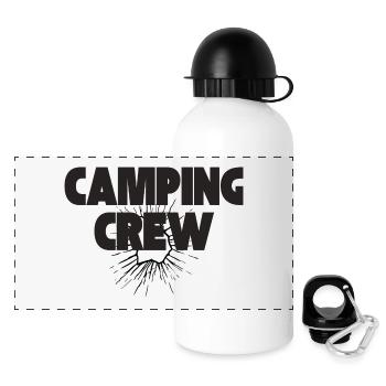 Camping Crew - Panorama Trinkflasche mit Deckel 500 ml - Weiß - Vorne