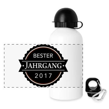 Bester Jahrgang 2017 - Panorama Trinkflasche mit Deckel 500 ml - Weiß - Vorne
