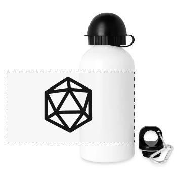 RPG magic dice - Gourde panoramique avec couvercle 500 ml - blanc - Devant