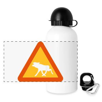 Caution Moose! - Panoramic Thermal Bottle with Lid 500 ml - white - Front