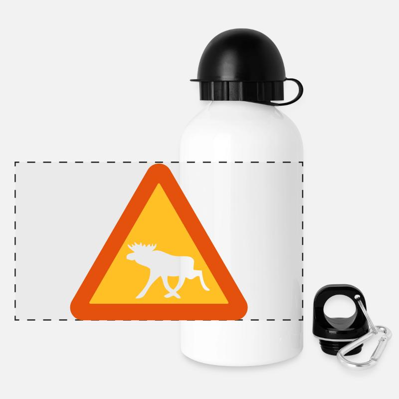 Caution Moose! - Panoramic Thermal Bottle with Lid 500 ml - white