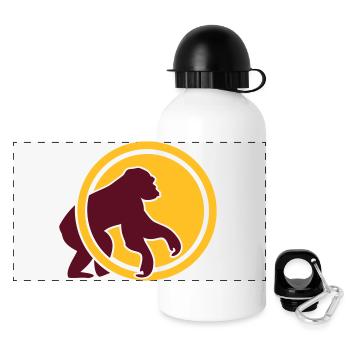 Cooler Affe - Panorama Trinkflasche mit Deckel 500 ml - Weiß - Vorne