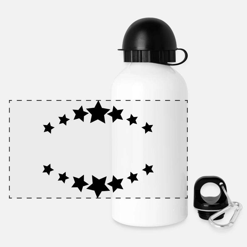 Stars / / badge / / text field / / Logo / / Icon / - Panoramic Thermal Bottle with Lid 500 ml - white