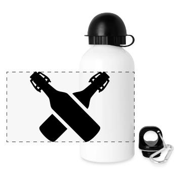 Bière - Gourde panoramique avec couvercle 500 ml - blanc - Devant