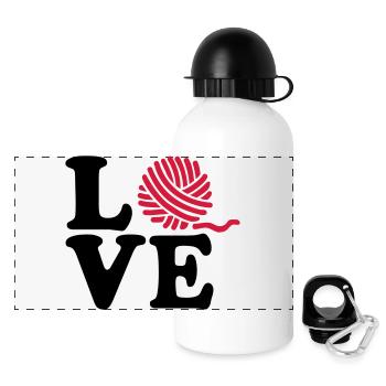 Stricken - Panorama Trinkflasche mit Deckel 500 ml - Weiß - Vorne