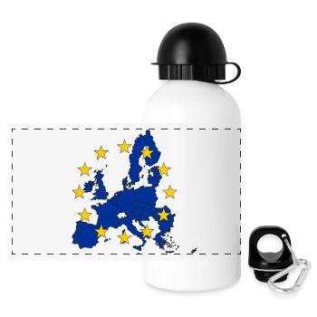 Europäische Union - Panorama Trinkflasche mit Deckel 500 ml - Weiß - Vorne