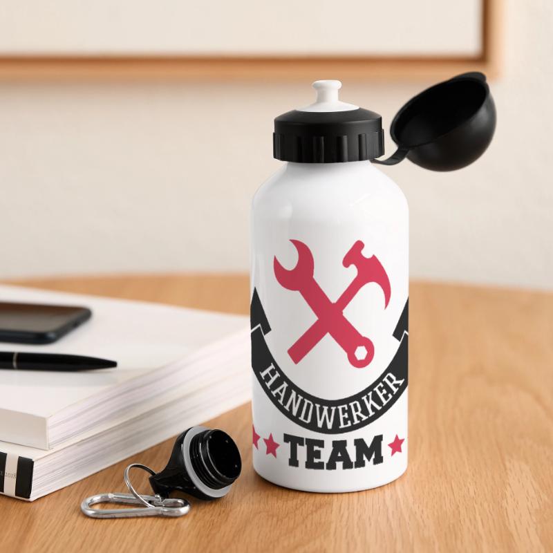 handwerker_team_2 Panorama Trinkflasche mit Deckel 500 ml