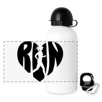 Run woman - Panoramic Thermal Bottle with Lid 500 ml - white - Front