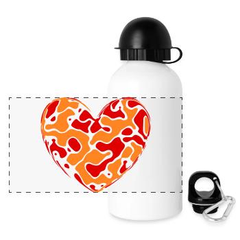 Orange Heart Gift Fête des mères Mère - Gourde panoramique avec couvercle 500 ml - blanc - Devant